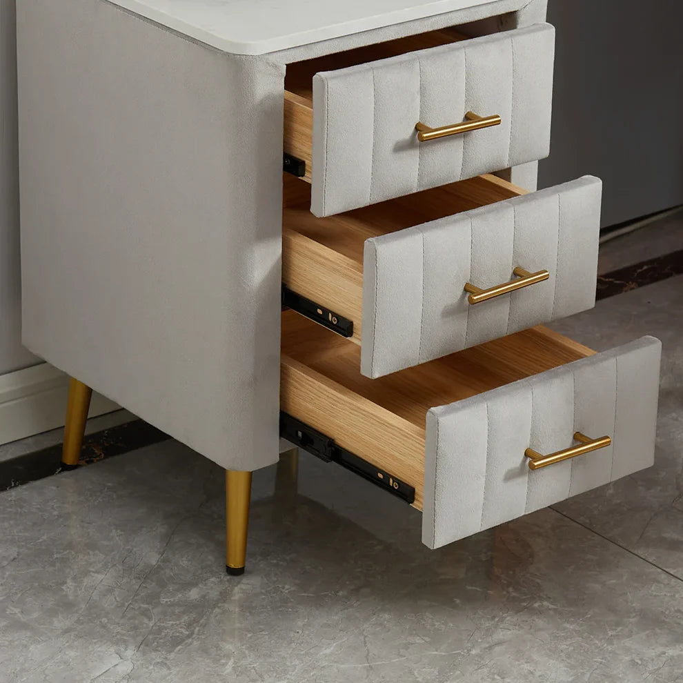 Coiffeuse Moderne 5 Tiroirs + Tabouret et Miroir