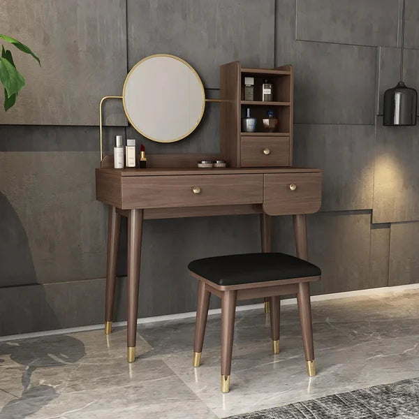 Ultic Coiffeuse en MDF avec Miroir et TaboureT