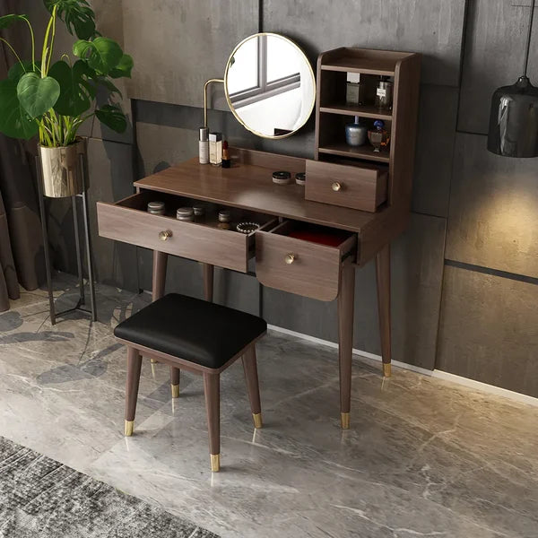 Ultic Coiffeuse en MDF avec Miroir et TaboureT