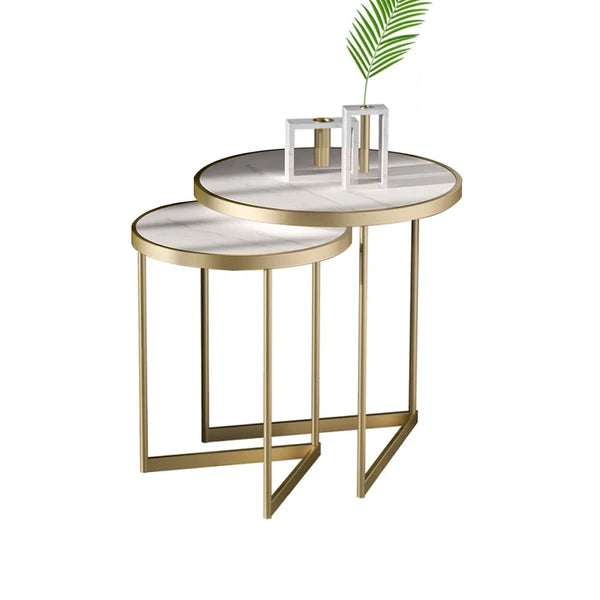 Table d'appoint moderne en effet marbre