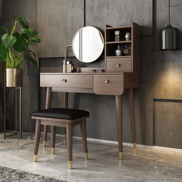 Ultic Coiffeuse en MDF avec Miroir et TaboureT