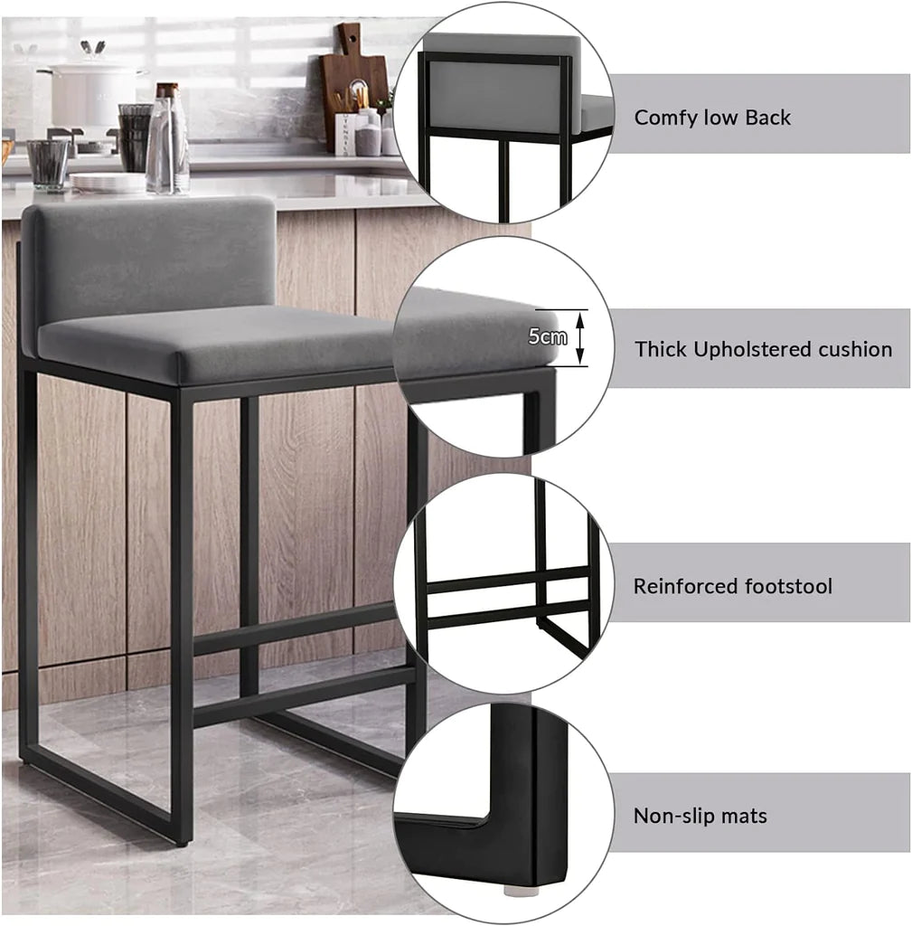 TABOURET DE BAR MODERNE EN VELOURS