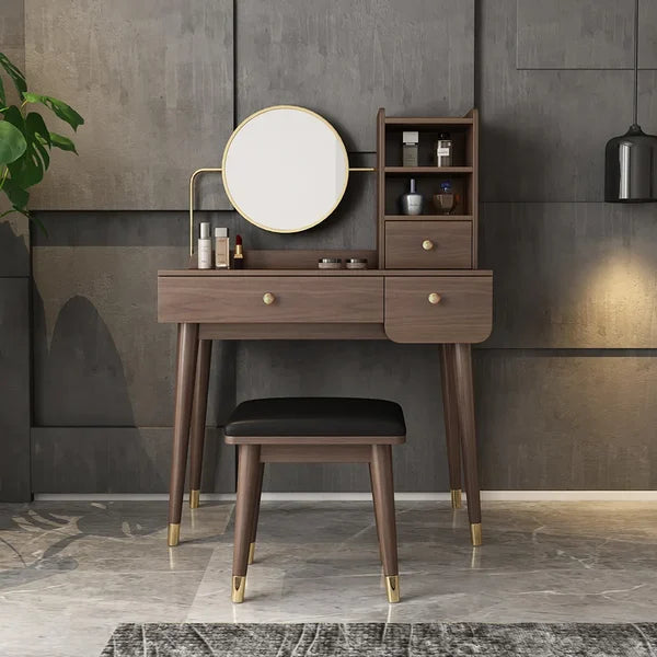 Ultic Coiffeuse en MDF avec Miroir et TaboureT