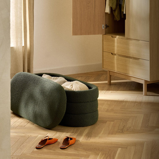 Banquette en bouclette avec rangement Alto