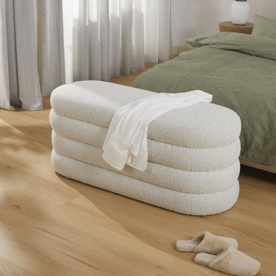 Banquette en bouclette avec rangement Alto