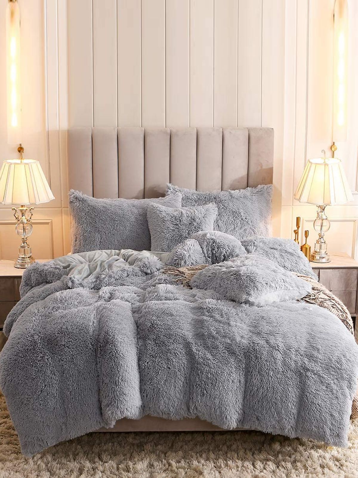 Parure de lit en fausse fourrure