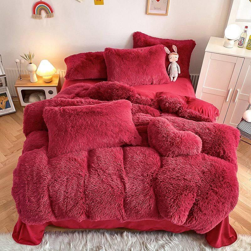 Parure de lit en fausse fourrure