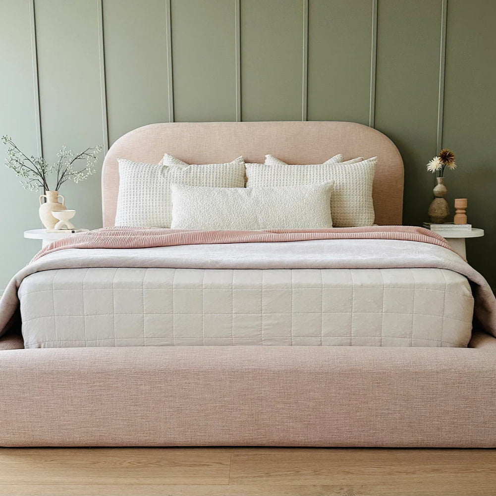 Lit design bouclette blanc