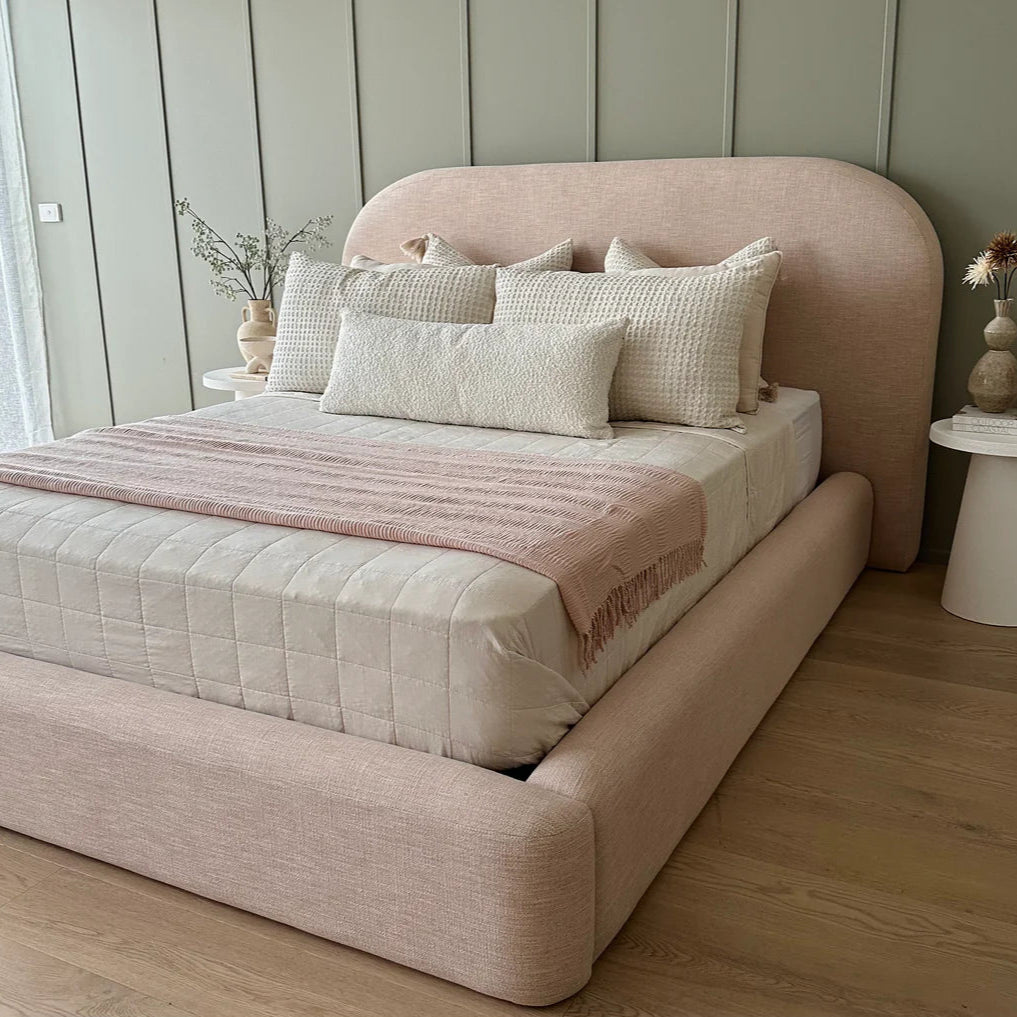 Lit design bouclette blanc